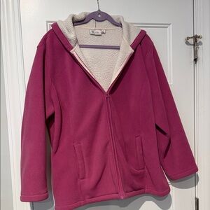 Sherpa Fleece Jacket Hoodie - Pink